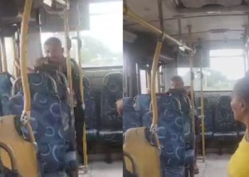Dentro do ônibus, homem é flagrado na 'br0nha' em Manaus: "Se dá ao respeito"