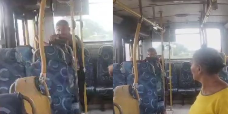 Dentro do ônibus, homem é flagrado na 'br0nha' em Manaus: "Se dá ao respeito"