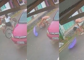 Doidão' de cueca ataca mulher ao vê-la andando de bicicleta no interior do Amazonas