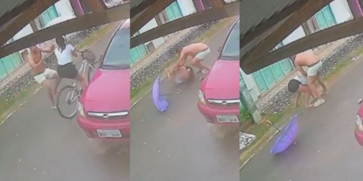 Doidão' de cueca ataca mulher ao vê-la andando de bicicleta no interior do Amazonas