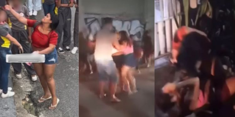 Vídeos mostram mãe 'levando o troco' por bater em estudante menor de idade em Manaus