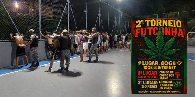 Policia acaba com torneio de 'futconha' com premiação em drogas em Manaus