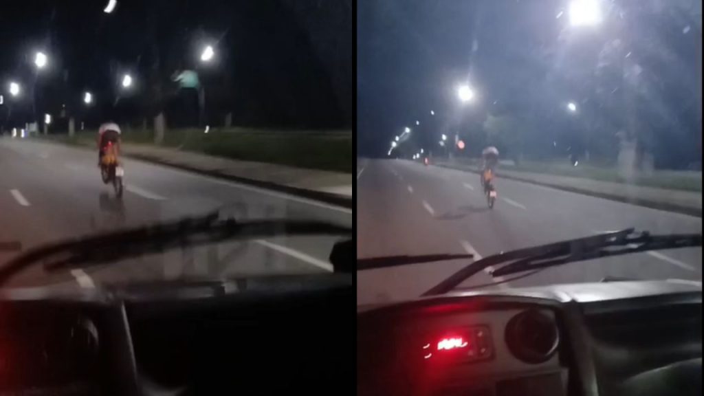 Vídeo mostra motociclista dando 'grau' na Avenida das Torres