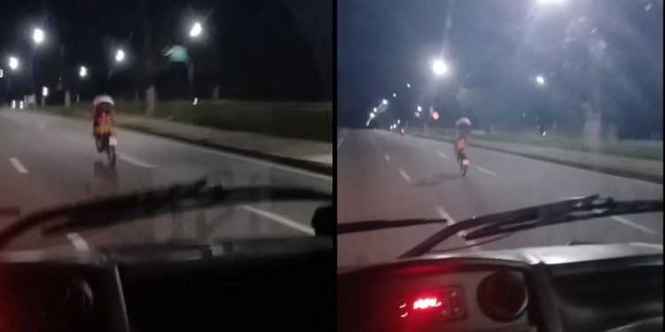 Vídeo mostra motociclista dando 'grau' na Avenida das Torres