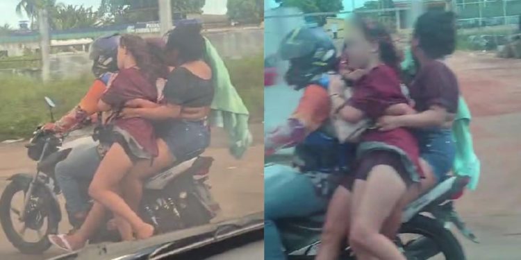 Mototaxista viraliza após levar três novinhas 'apertadas' na garupa: “Só em Manacapuru"