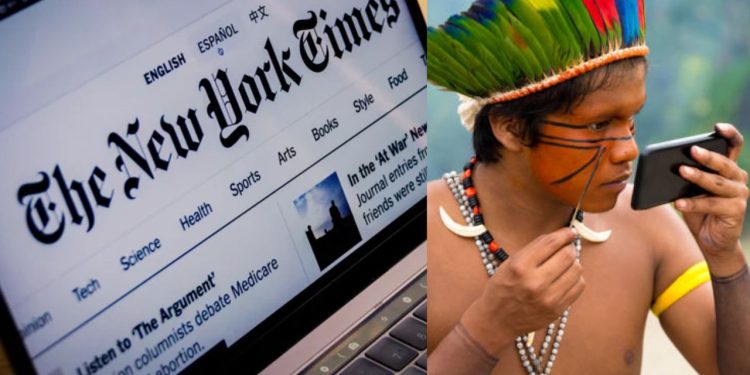 Tribo do Amazonas pede R$ 1 bi ao New York Times por acusação de vício em p0rn0grafi4