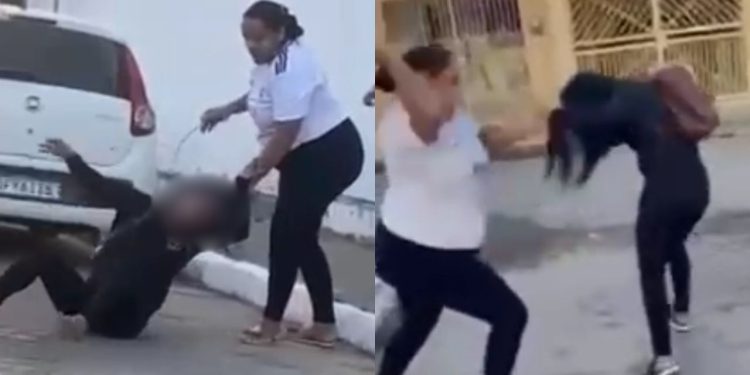 Vídeo: Pelos cabelos, corna pega amante do marido e desconta raiva do chifre