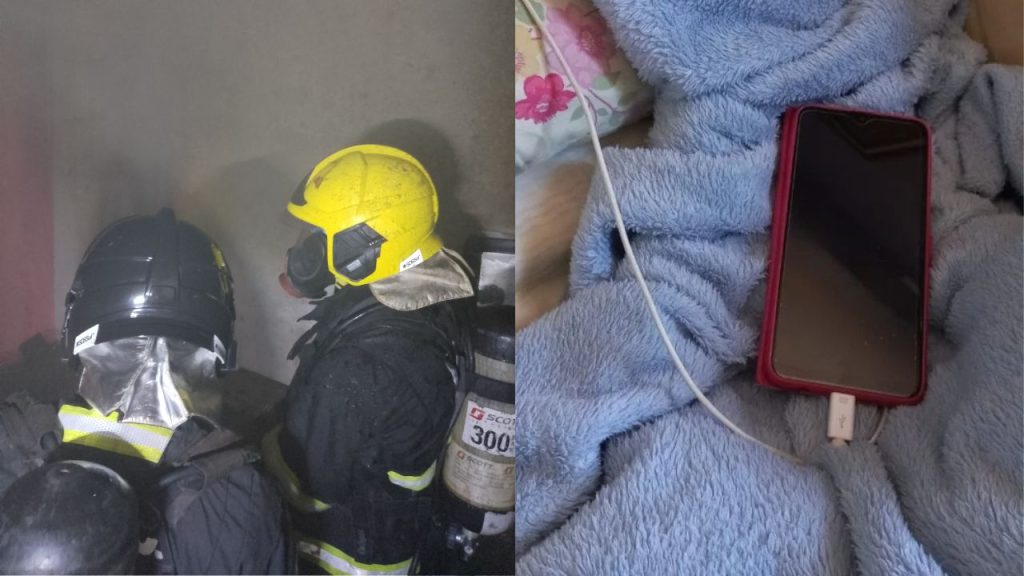 Em cima do colchão, celular ligado na tomada explode e quase queima casa inteira no Distrito