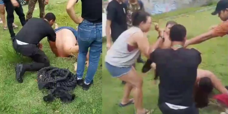 Mãe e filho caem e ficam presos em buraco de 4 metros em Manaus