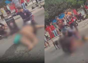 Acidente no Japiim deixa mulheres jogadas e feridas na pista; veja o vídeo
