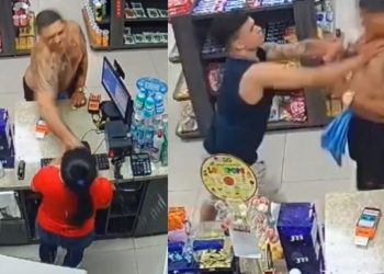 Vídeo: Valentão agride funcionária de posto em Manaus e leva o troco em seguida: ‘Bem feito’