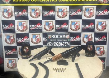 Submetralhadoras artesanais são encontradas no bairro Gilberto Mestrinho