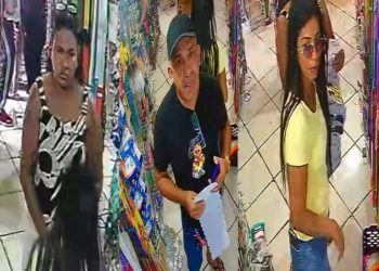 Trio do crime! Câmeras flagram furto