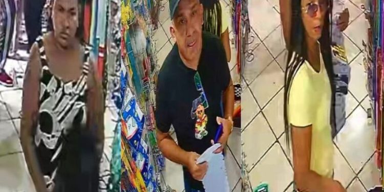 Trio do crime! Câmeras flagram furto