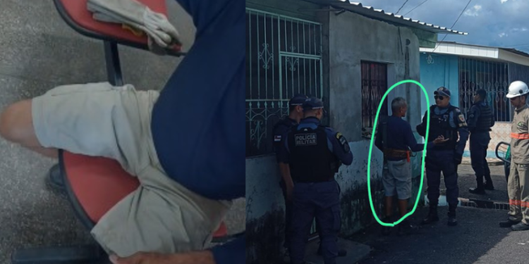 Tentou ligar o “gato” e foi flagrado por funcionários da concessionária de energia. Veja o vídeo