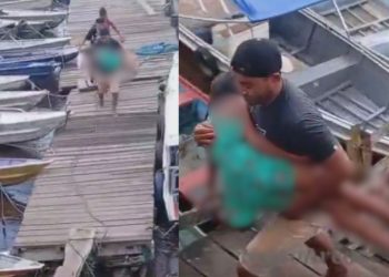 Vídeo: Banzeiro forte afunda canoa com família e crianças são hospitalizadas em Itacoatiara