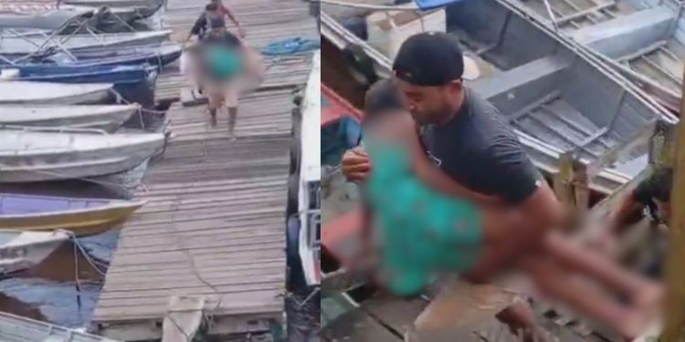 Vídeo: Banzeiro forte afunda canoa com família e crianças são hospitalizadas em Itacoatiara