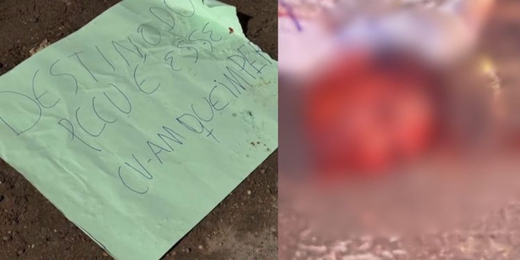 Dentro de sacola, corpo esquartejado é deixado com bilhete no Jorge Teixeira: "Destino do PCC"