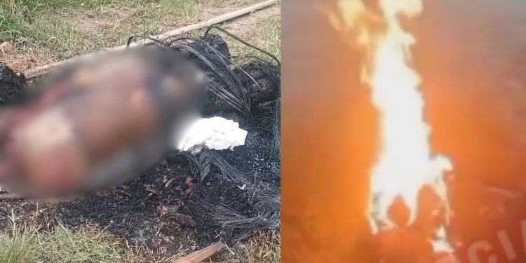 Tronco humano é achado em chamas em pleno domingo no Jorge Teixeira