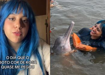 “Queria me jogar no rio”: influenciadora diz ter sido encantada pelo boto-cor-de-rosa na Amazônia