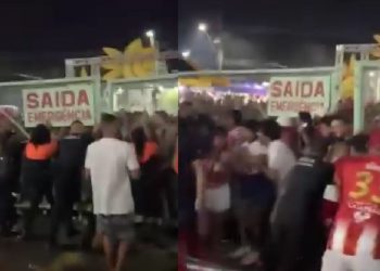 Vídeo: Torcedores do Garantido invadem Sambódromo de Manaus durante a festa da vitória