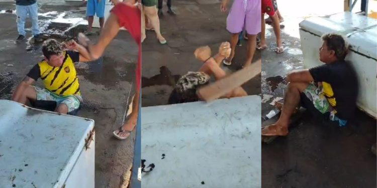 Punição: Por esfaquear homem em Manacapuru, suspeito é espancado com chutes e paulada