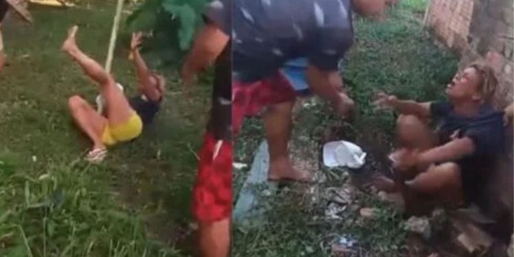“Socorro”: vídeo mostra ‘Ligeirinha’ levando ripadas por roubar em Manacapuru