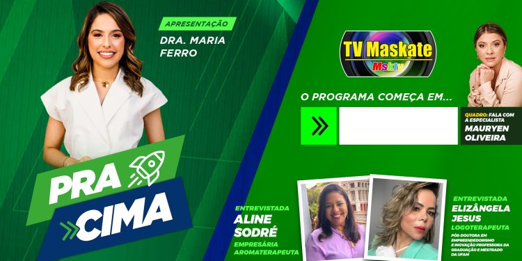 Aline Sodré e Elizângela Jesus no programa Pra Cima