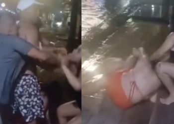 boazudas ficam quase nu4 brigando em adega no Mauazinho: "Dá-lhe soco"