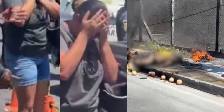 Vídeo mostra desespero de esposa ao reconhecer motociclista morto carbonizado no Distrito Industrial