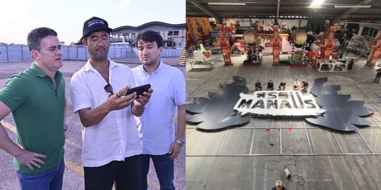Prefeito David Almeida acompanha avanços da montagem do palco Malcher do #SouManaus