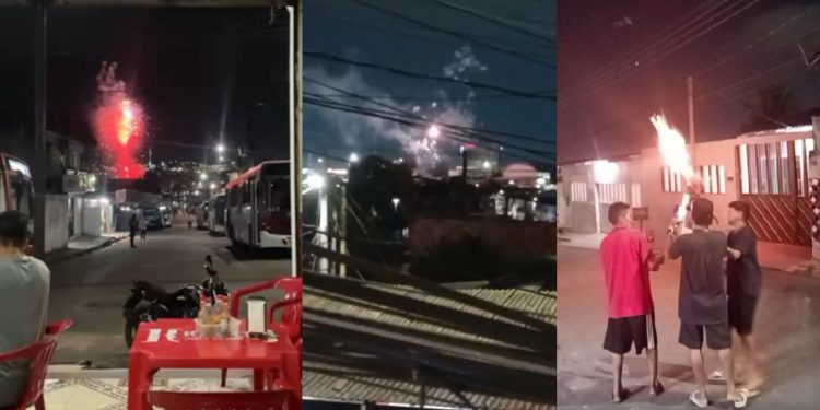Vídeos: Foguetório é registrado em vários bairros de Manaus