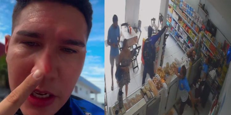 Motoboy tem nariz cortado após discussão com dono de padaria em Manaus