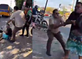 Veja momento que suspeito de roubo de celulares na ZL é espancado por várias pessoas