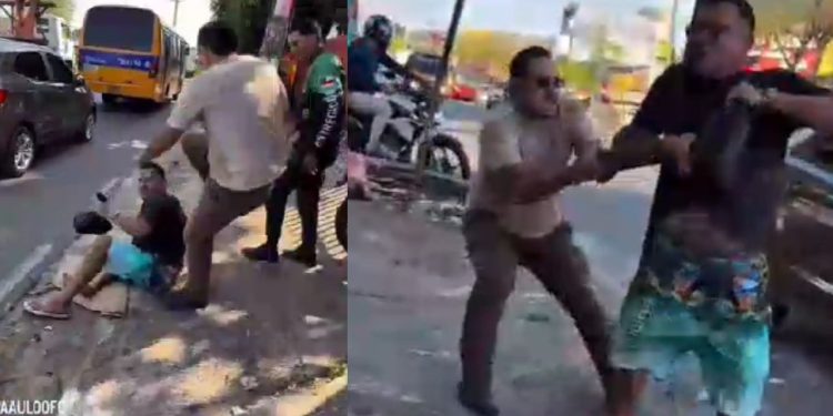 Veja momento que suspeito de roubo de celulares na ZL é espancado por várias pessoas