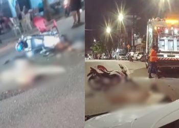 Ao realizar curva, motociclista tem cabeça esmagada por caminhão de lixo em Manaus