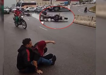 Cuidado! Mancha de óleo causa acidentes na estrada do aeroporto