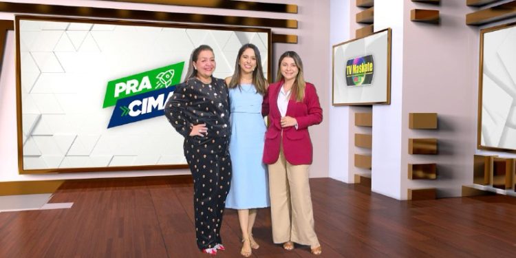 Marcela Viana e Mauryen Oliveira no programa Pra Cima