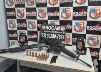 Armamento pesado! Fuzil e espingarda foram encontrados no Cidade de Deus