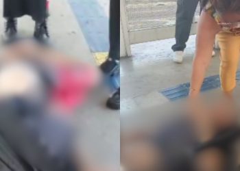 Idoso fica todo ferido após ser agredido por casal em terminal de Manaus