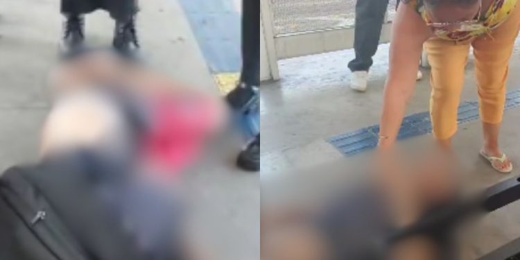 Idoso fica todo ferido após ser agredido por casal em terminal de Manaus