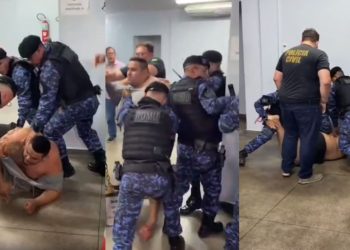 "Não sou vagabundo": preso 'paga de doido', enfrenta agentes e tenta fugir do 1º DIP