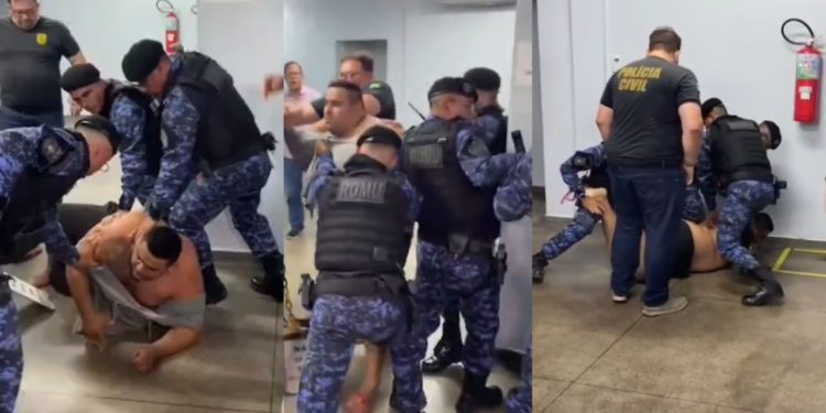 "Não sou vagabundo": preso 'paga de doido', enfrenta agentes e tenta fugir do 1º DIP
