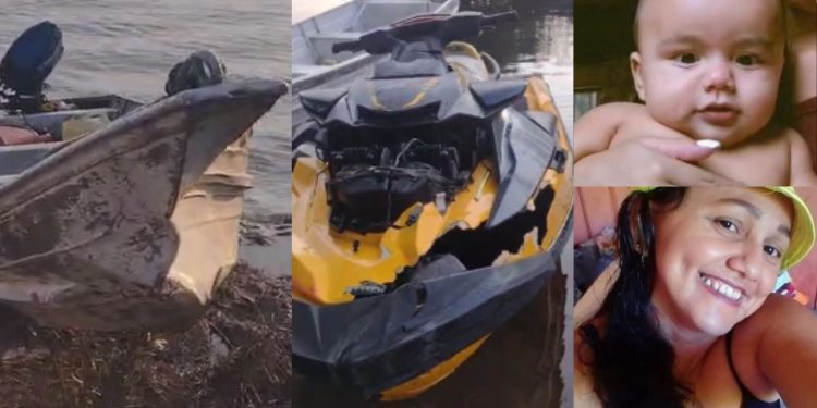 Mãe e bebê morrem em colisão entre bote e jet ski no Rio Negro