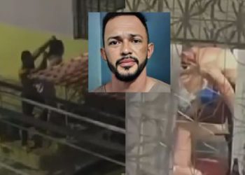 Vídeo mostra homem batendo em mulher no Coroado antes de ser preso em flagrante