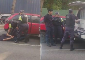 "Se f*dend0 na mão da polícia": manauara tira sarro de preso na avenida Rodrigo Otávio