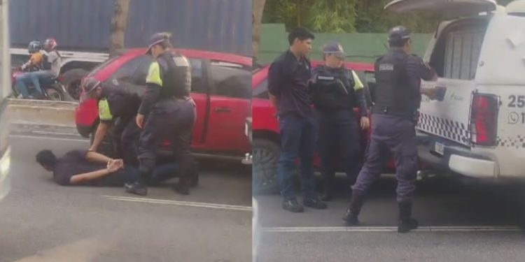 "Se f*dend0 na mão da polícia": manauara tira sarro de preso na avenida Rodrigo Otávio