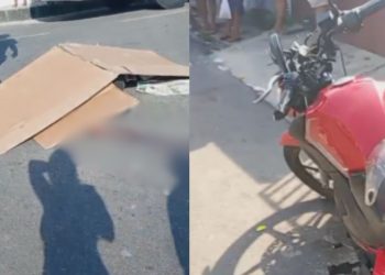 No cruzamento, motociclista de 22 anos morre atropelado por ônibus em Manaus