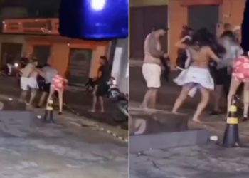"É muito chifre": grupo de pessoas resolvem desavença na 'porrada' em Tefé; VÍDEO