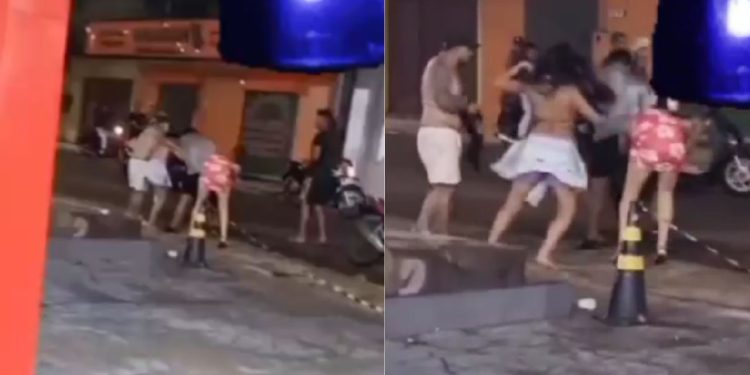 "É muito chifre": grupo de pessoas resolvem desavença na 'porrada' em Tefé; VÍDEO